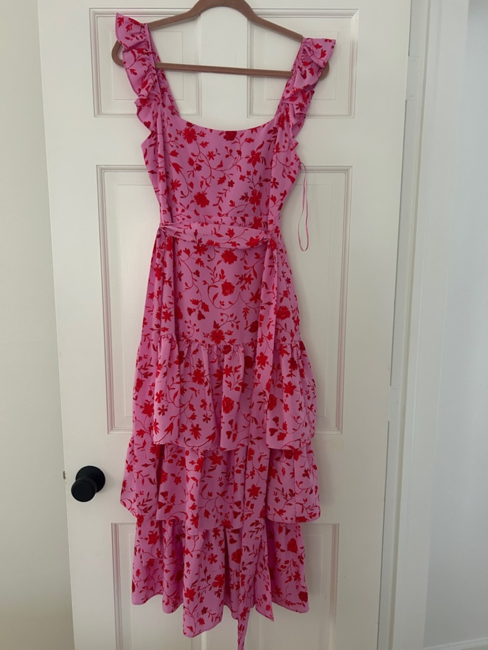 Likely pink  Floral Tiered Ruffle maxi dress